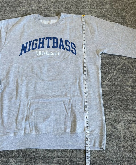 Night Bass University Mens XL Sweatshirt Shorts Set Gray Warm New J9 - Picture 9 of 12